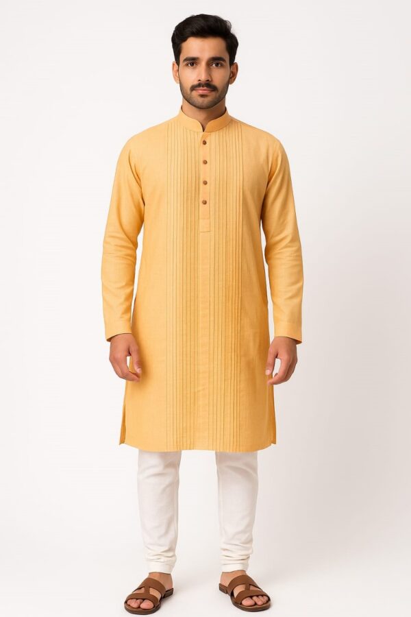 Custom Designer Kurta with Pleats in Pastel Mangalagiri Cotton – Bridal & Party Wear