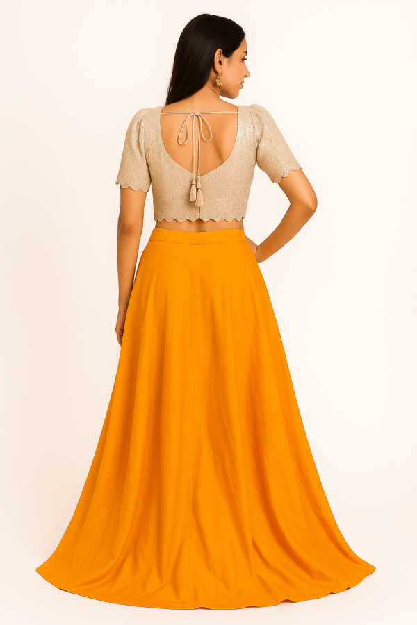 Custom Designer Raw Silk Umbrella Lehenga with Perfect Finish by Radhika Rajpurohit - Image 2