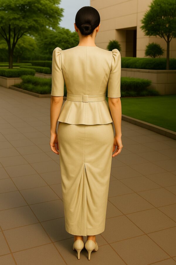 Customised Draped Dhoti Set – Designer Fusion Wear in Falling Raw Silk - By Radhika Rajpurohit Designer Studio - Image 2