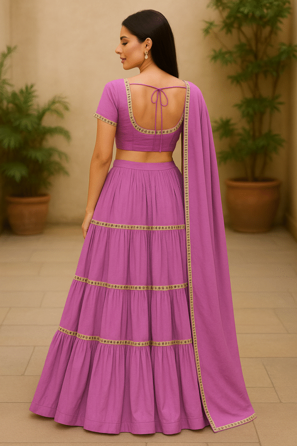 Customised Tissue Silk Panel Lehenga with Cut Dana Embellishment – Designer Bridal & Party Wear By Radhika Rajpurohit Designer - Image 2