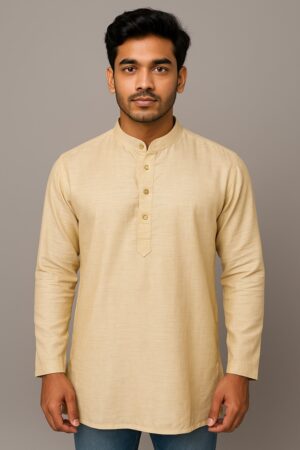 Beige Linen Cotton Designer Kurta Set – Radhika Rajpurohit