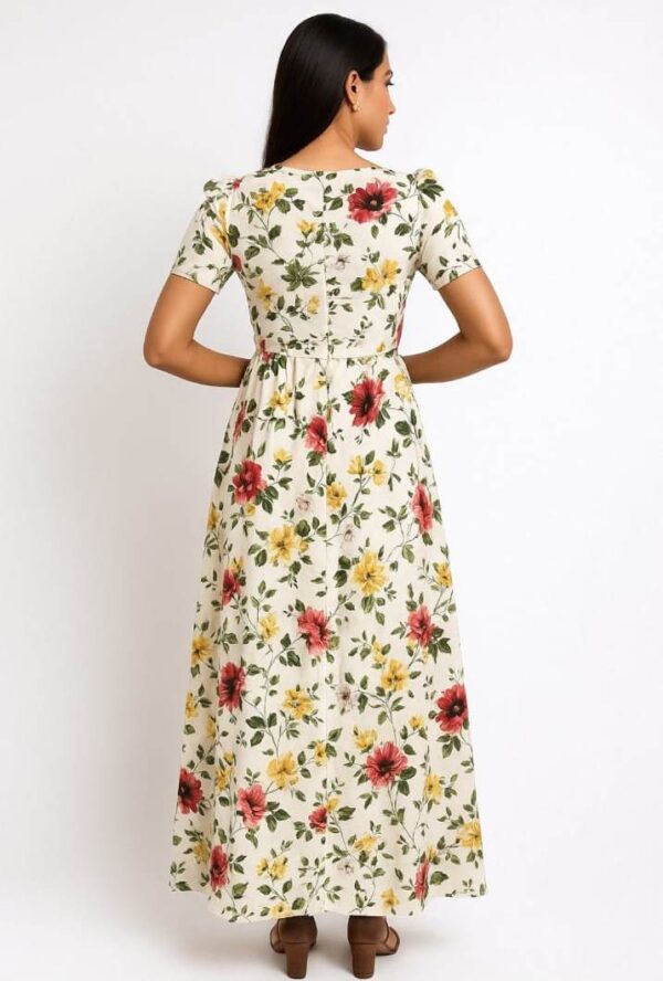Floral White One-Piece Dress - Image 2